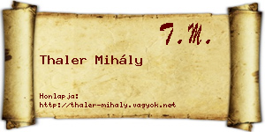 Thaler Mihály névjegykártya