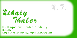 mihaly thaler business card